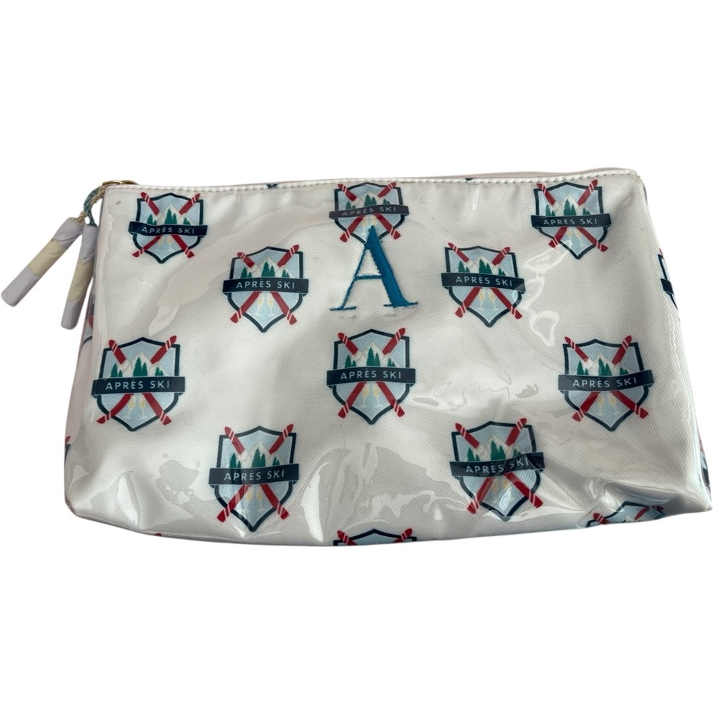MARK & GRAHAM Clear Coated Travel Pouch White Apres Ski Waterproof Pouch “A”